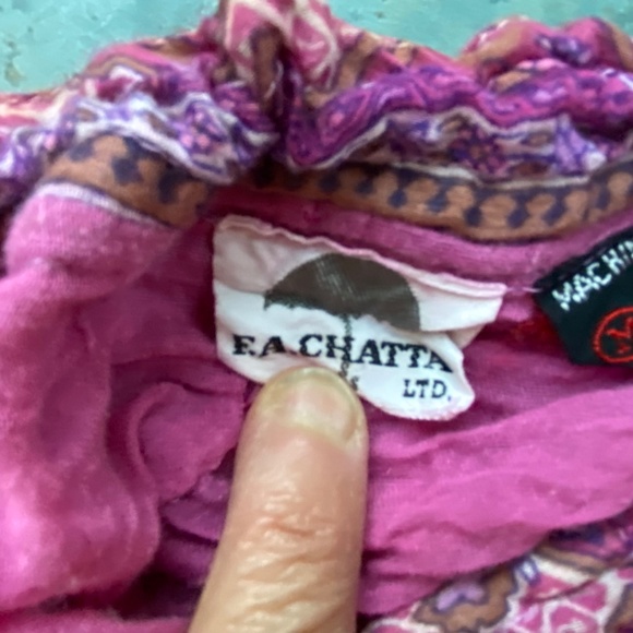 Vintage F.A. Chatta Boho Print Midi Skirt and Top - Picture 6 of 13